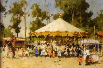 Cornelis Vreedenburgh - kermis op de Brink. Collectie gemeente Laren.